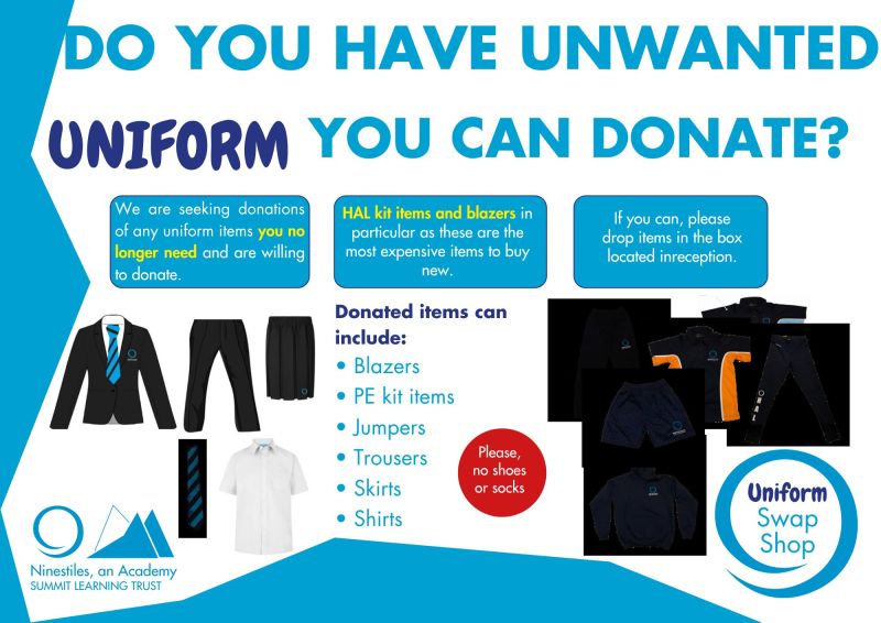 Image for the Tweet beginning: 👔Uniform Swap Shop Alert!👔 

Ninestiles,